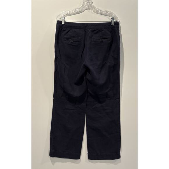 J. Crew‎ Navy Blue City Fit Linen Cotton Blend Pants Womens Size 6 (321) - Picture 2 of 5